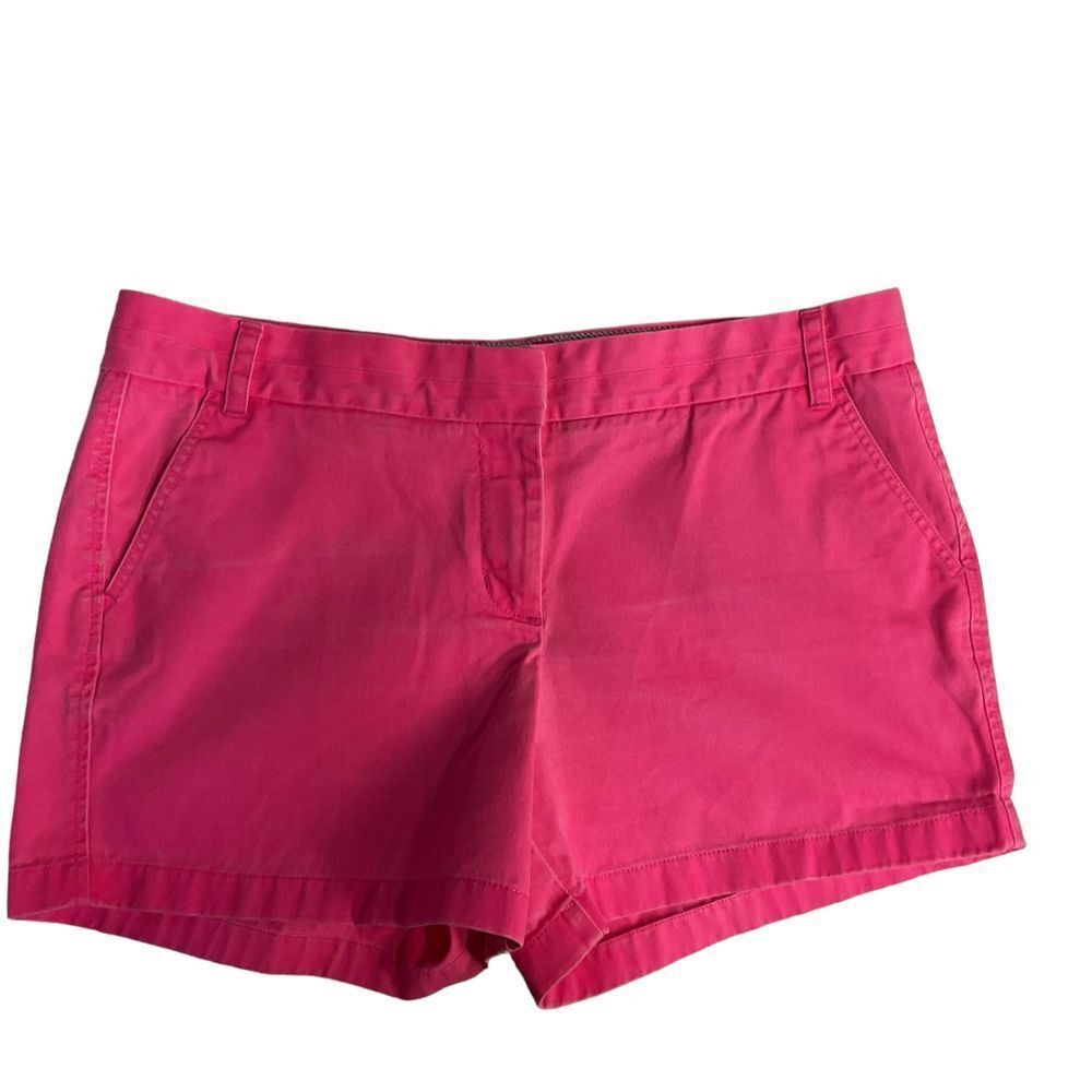 J Crew Vibrant Fuchsia Women's Chino Cuffed Shorts Plus Size 16 Summer Neon Cool